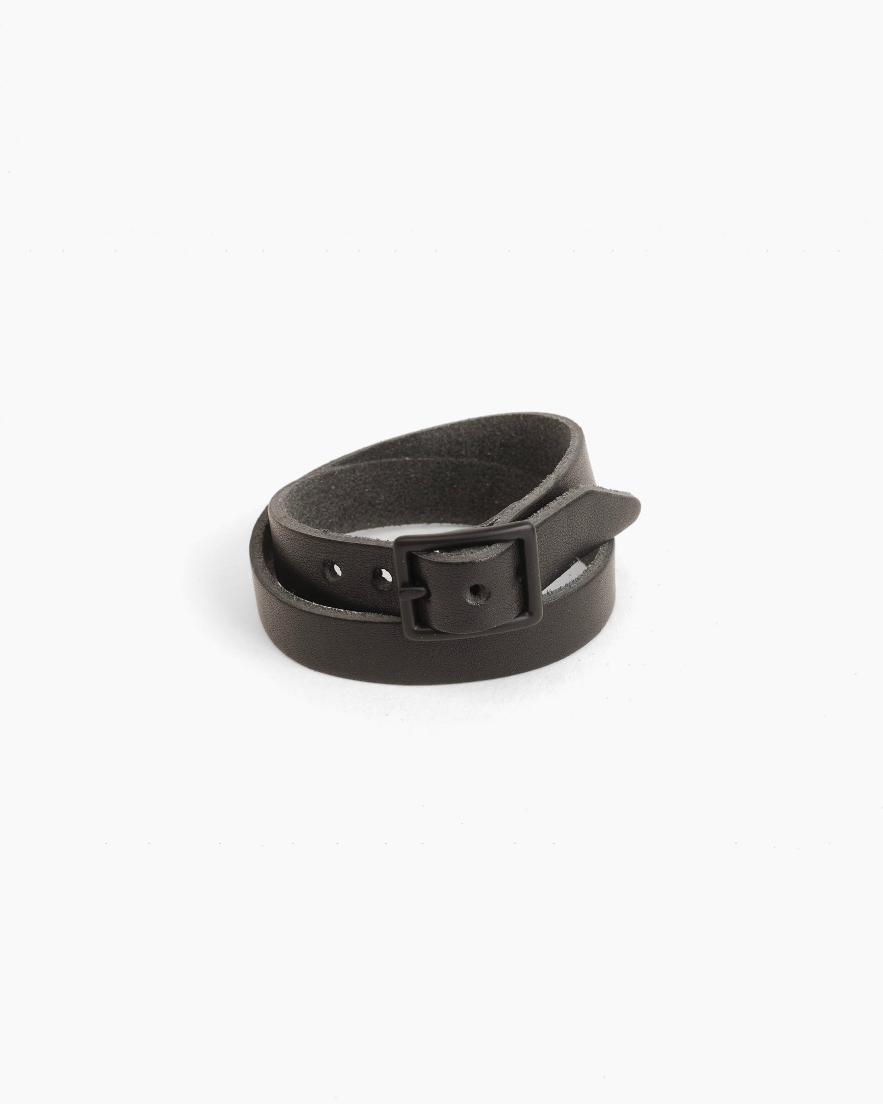 Double Wrap Leather Bracelet - Black