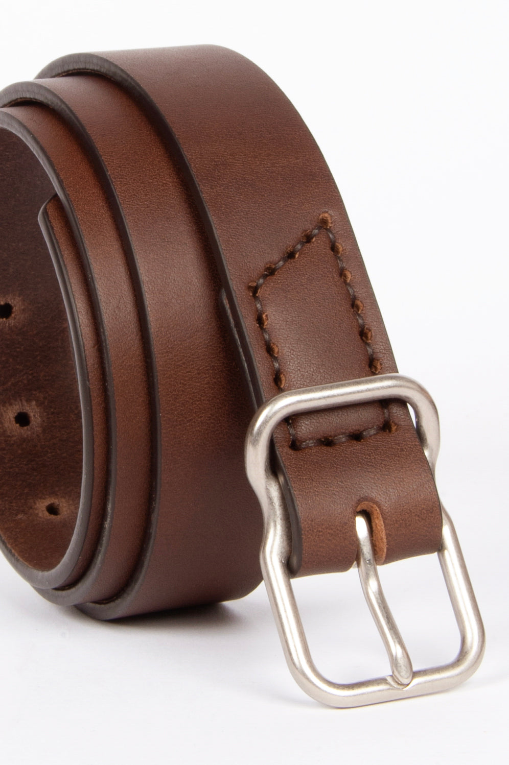 118 Signature Leather Belt - Narrow - Walnut - Nickel