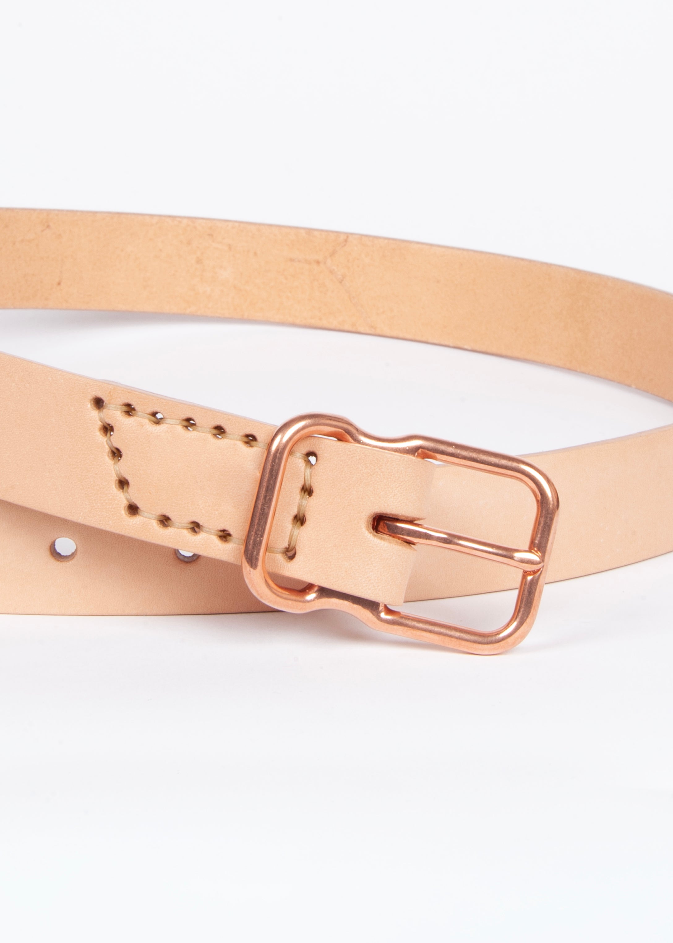 118 Signature Leather Belt - Narrow - Natural - Copper