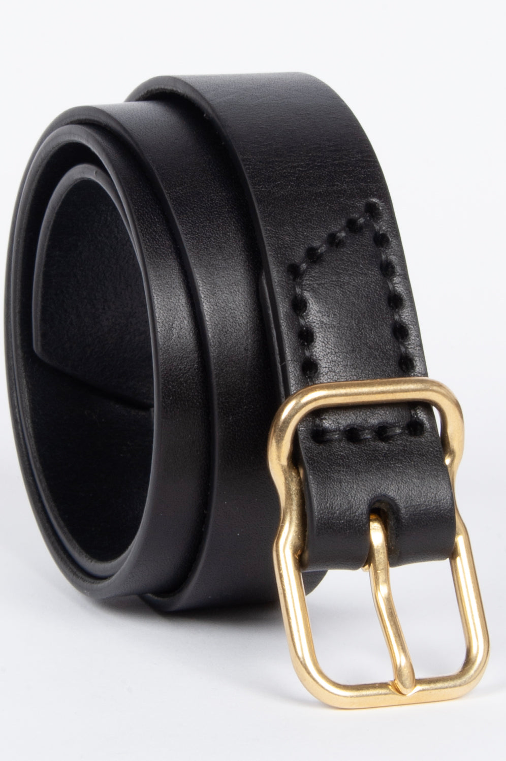 118 Signature Leather Belt - Narrow - Black - Brass