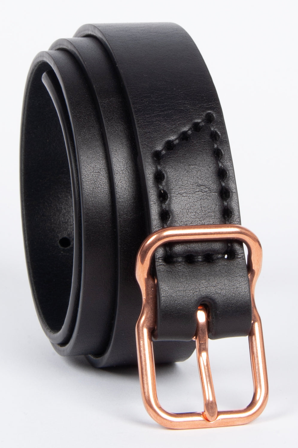 118 Signature Leather Belt - Narrow - Black - Copper