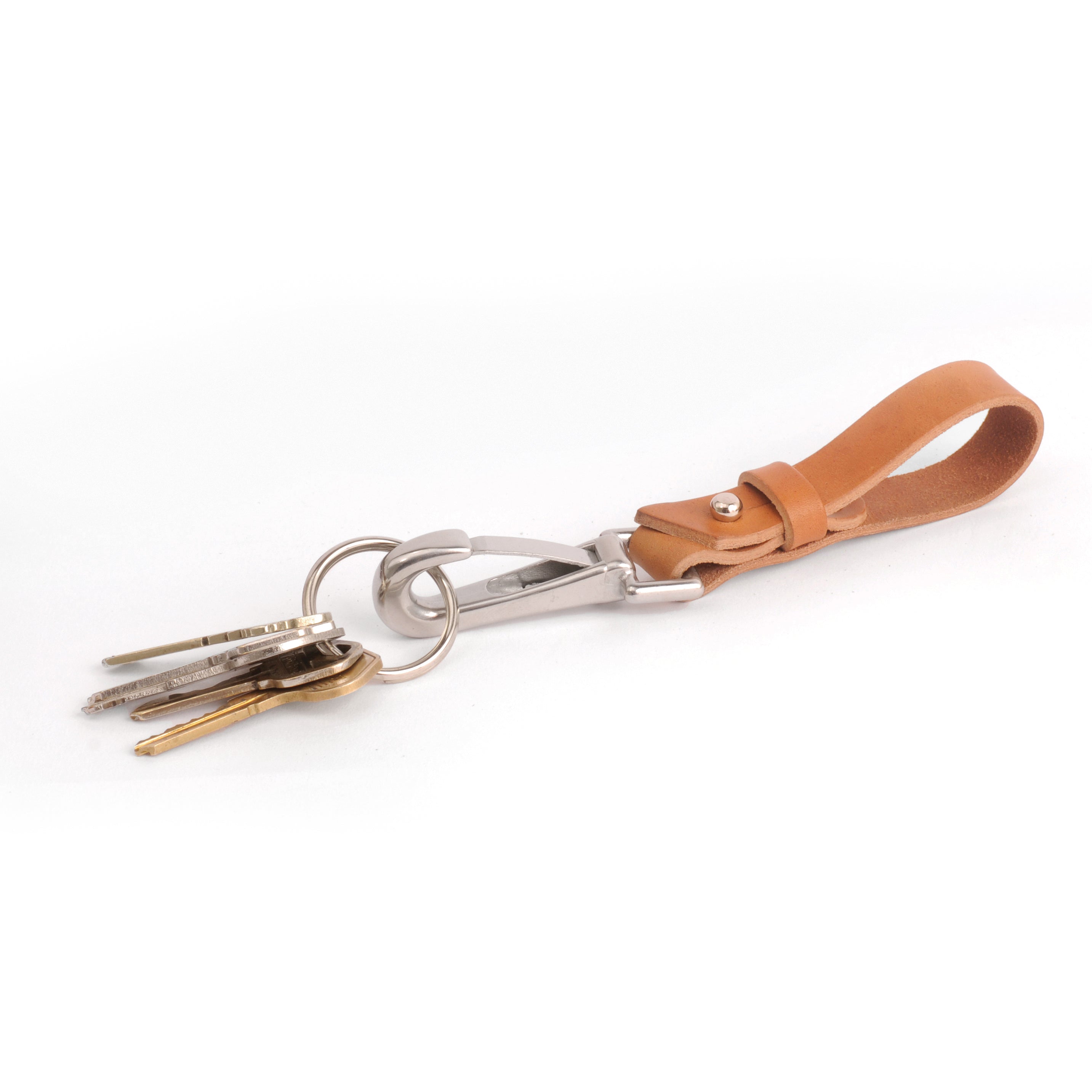 Key Hook - Natural Horsehide - Stainless Steel