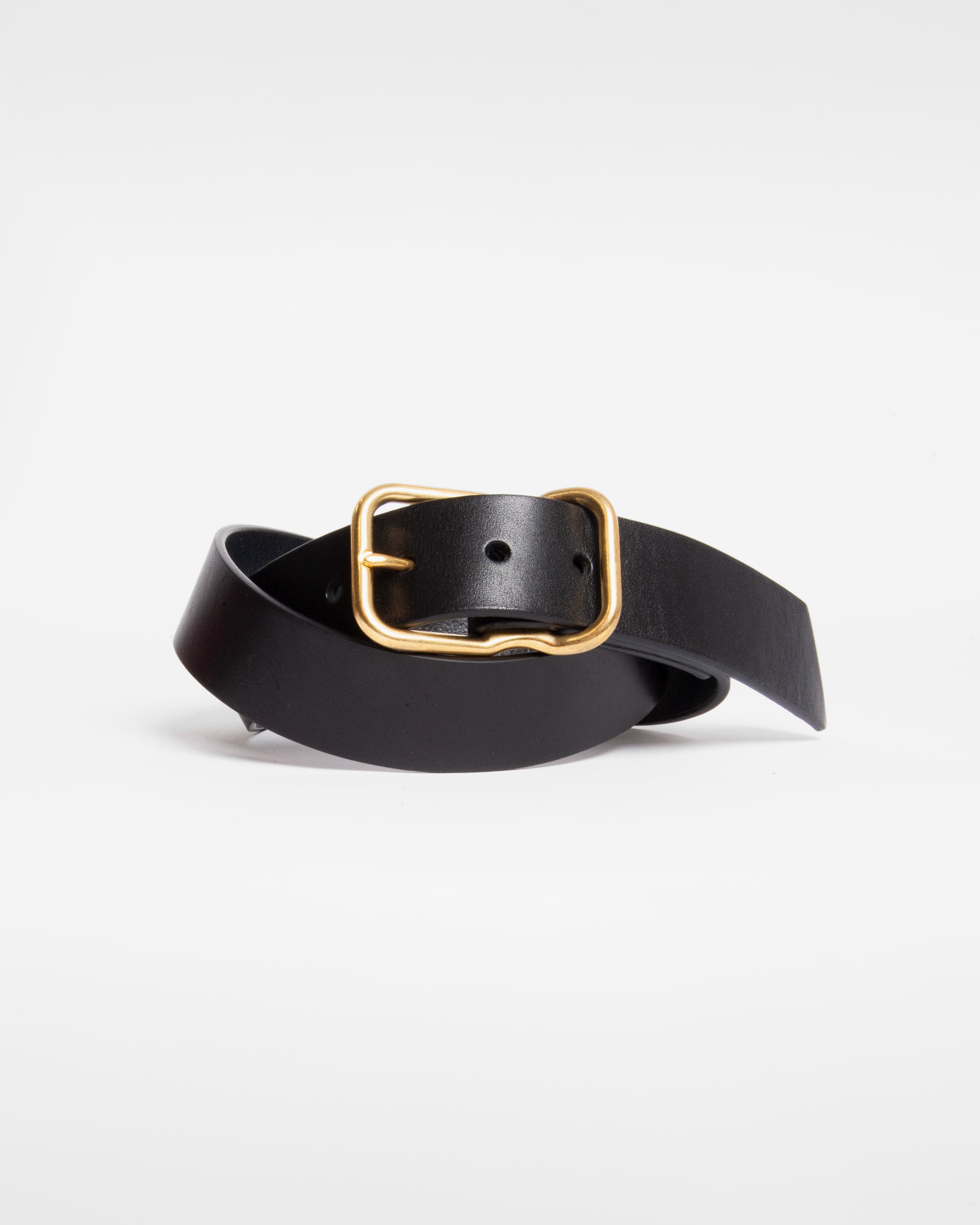 112 Signature Leather Belt - Black - Brass