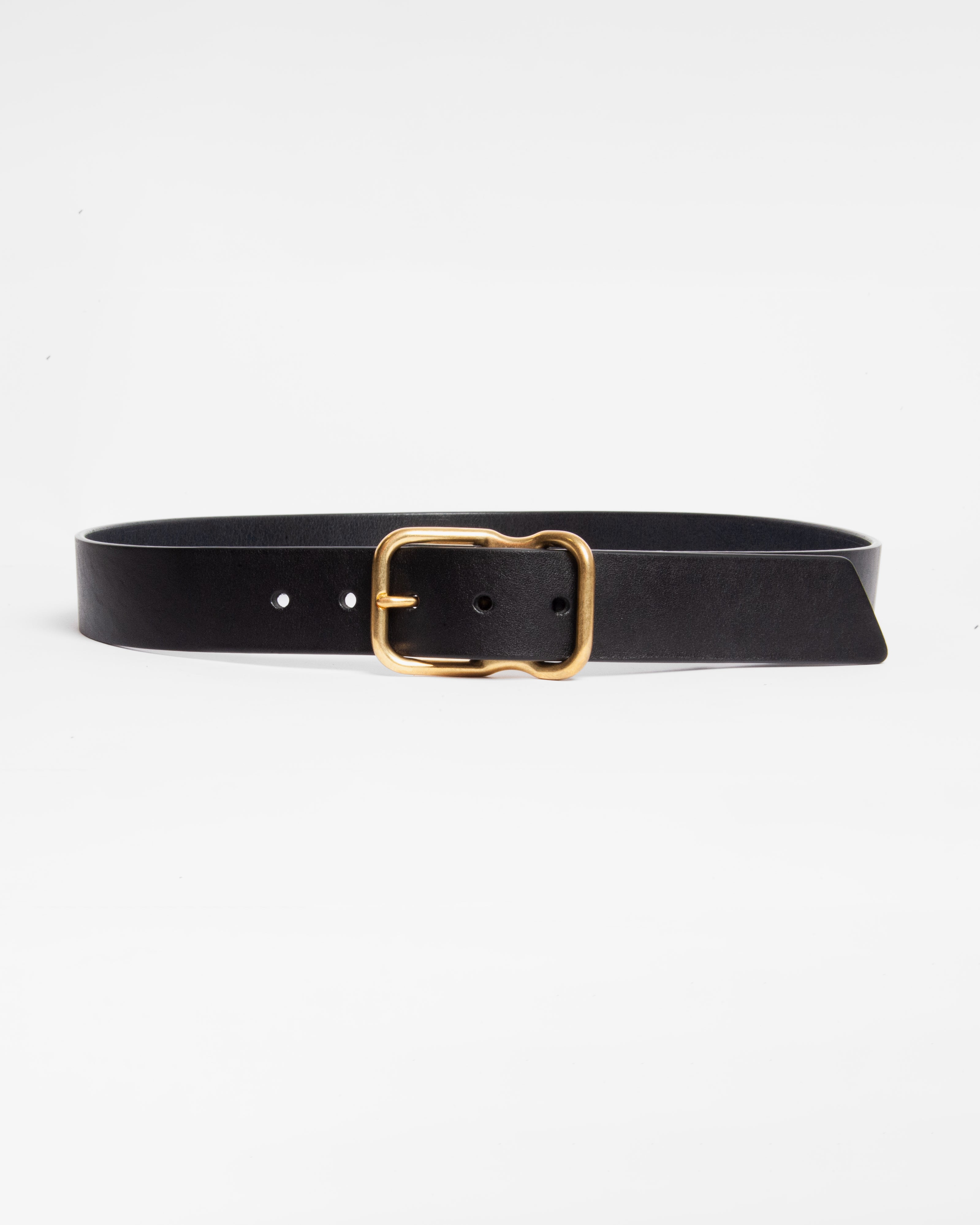 112 Signature Leather Belt - Black - Brass