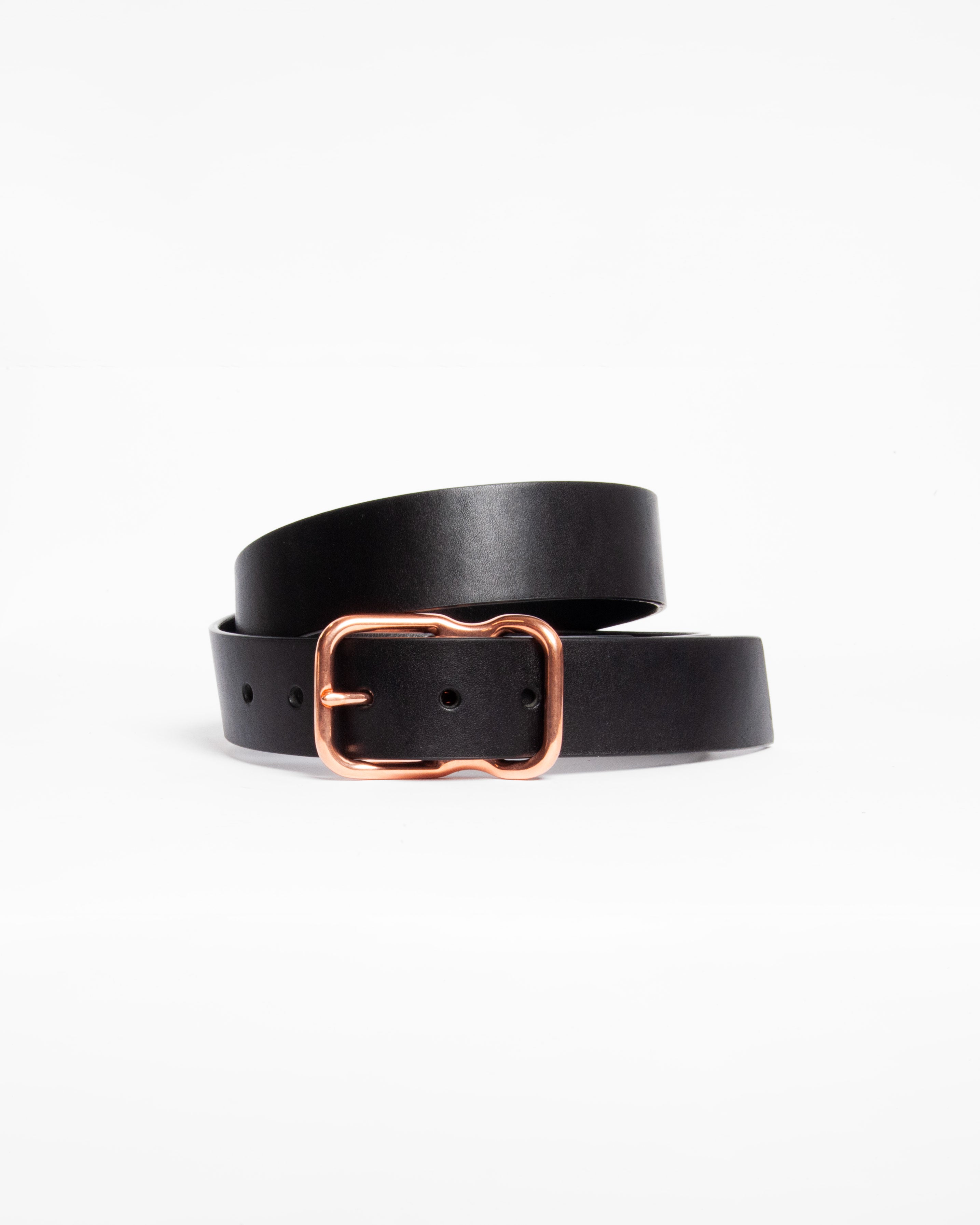 112 Signature Leather Belt - Black - Copper