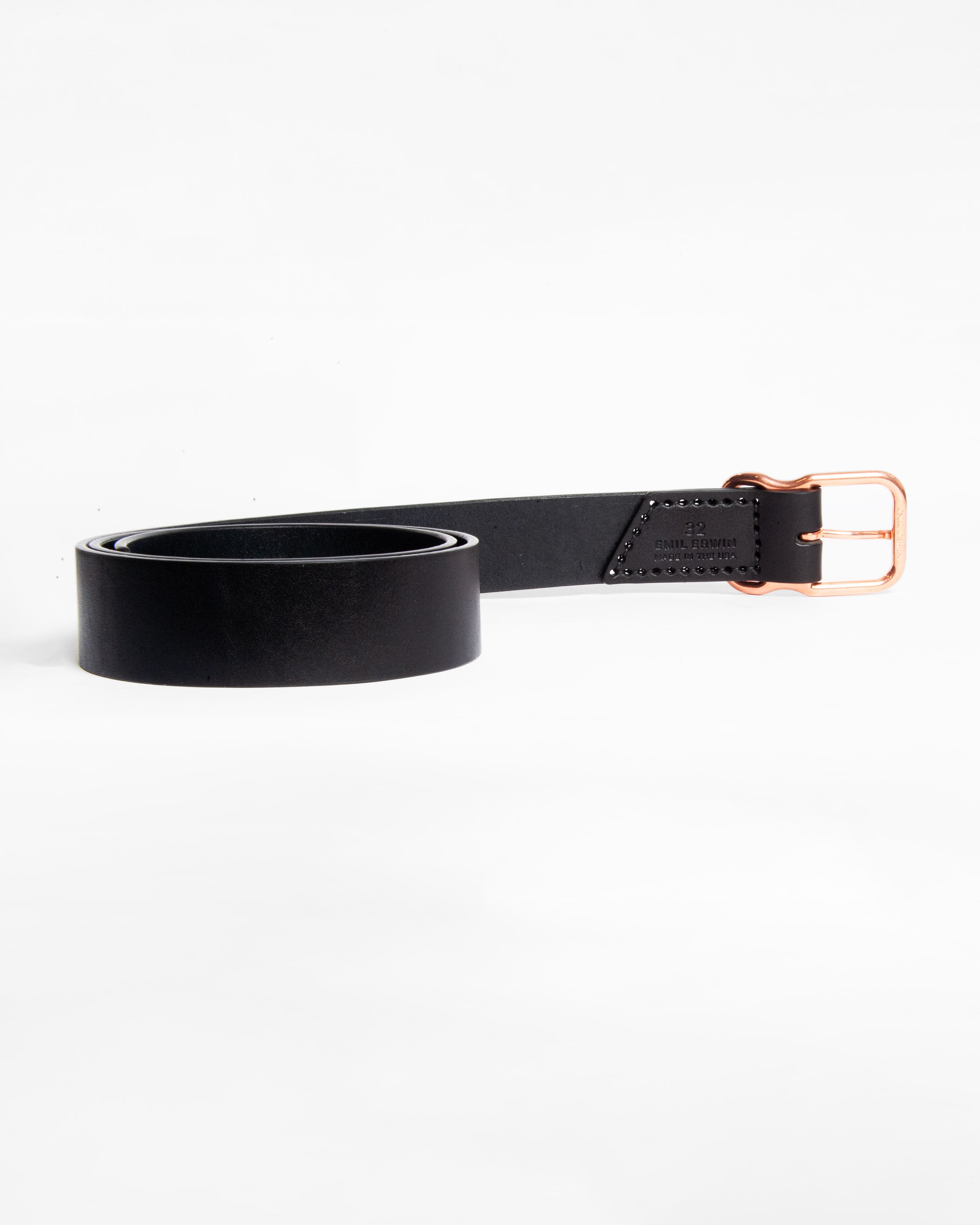 112 Signature Leather Belt - Black - Copper