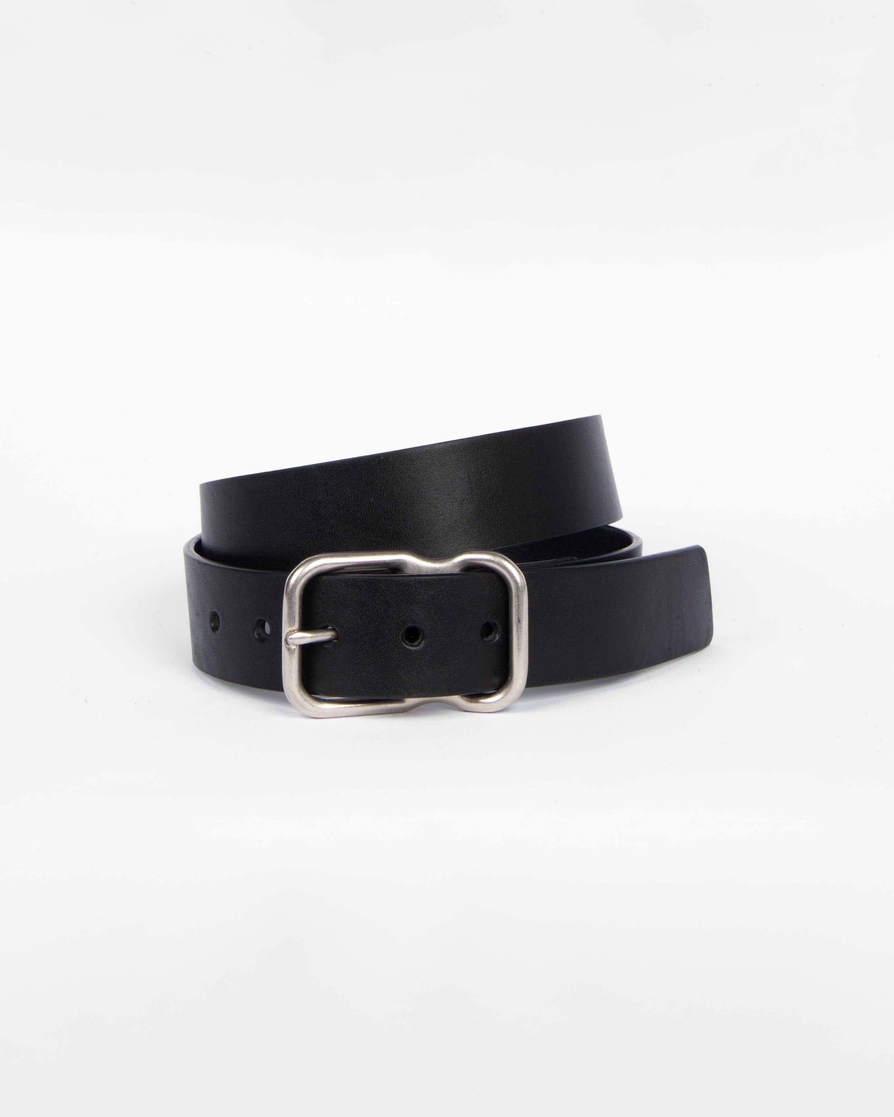 112 Signature Leather Belt - Black - Nickel