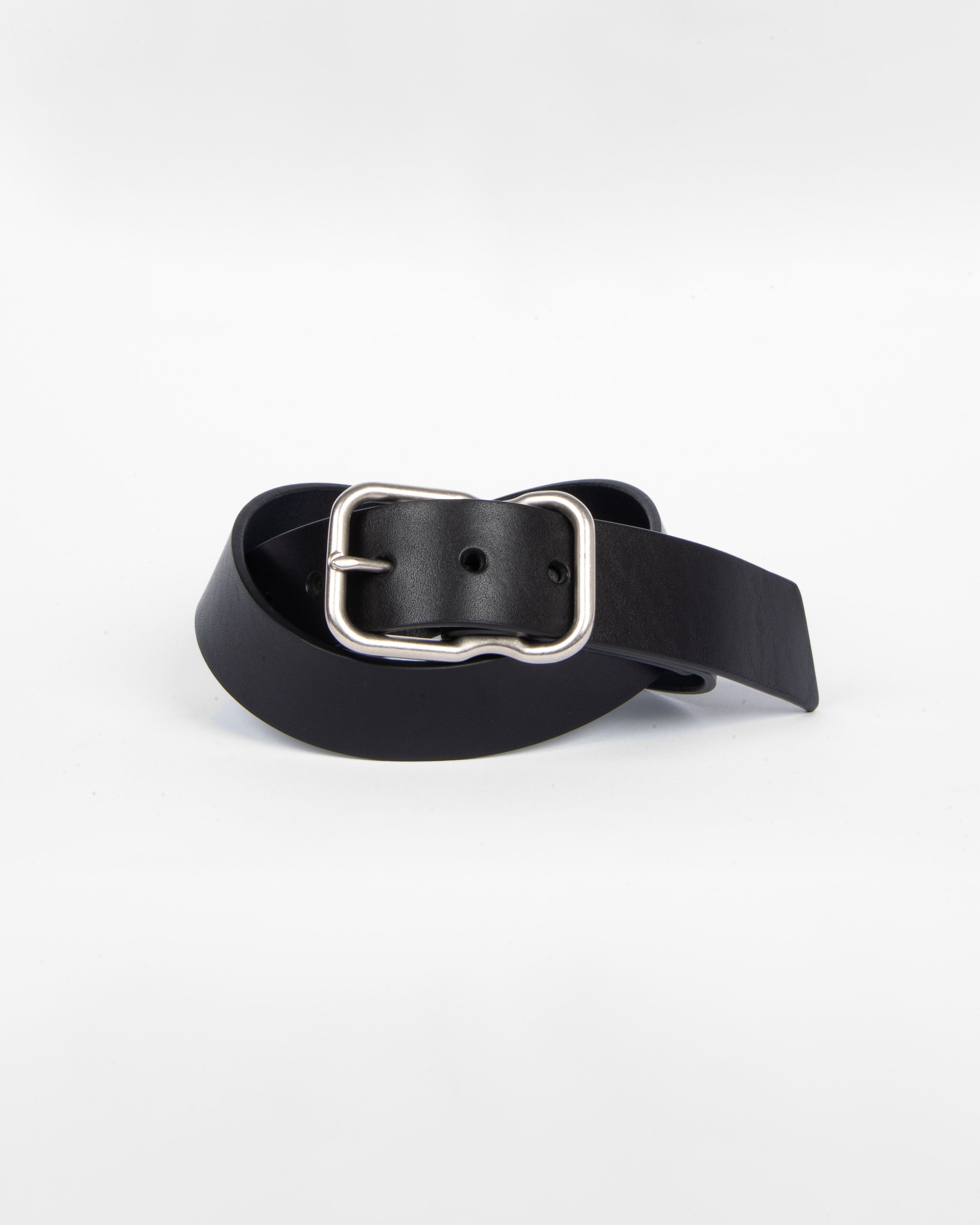 112 Signature Leather Belt - Black - Nickel