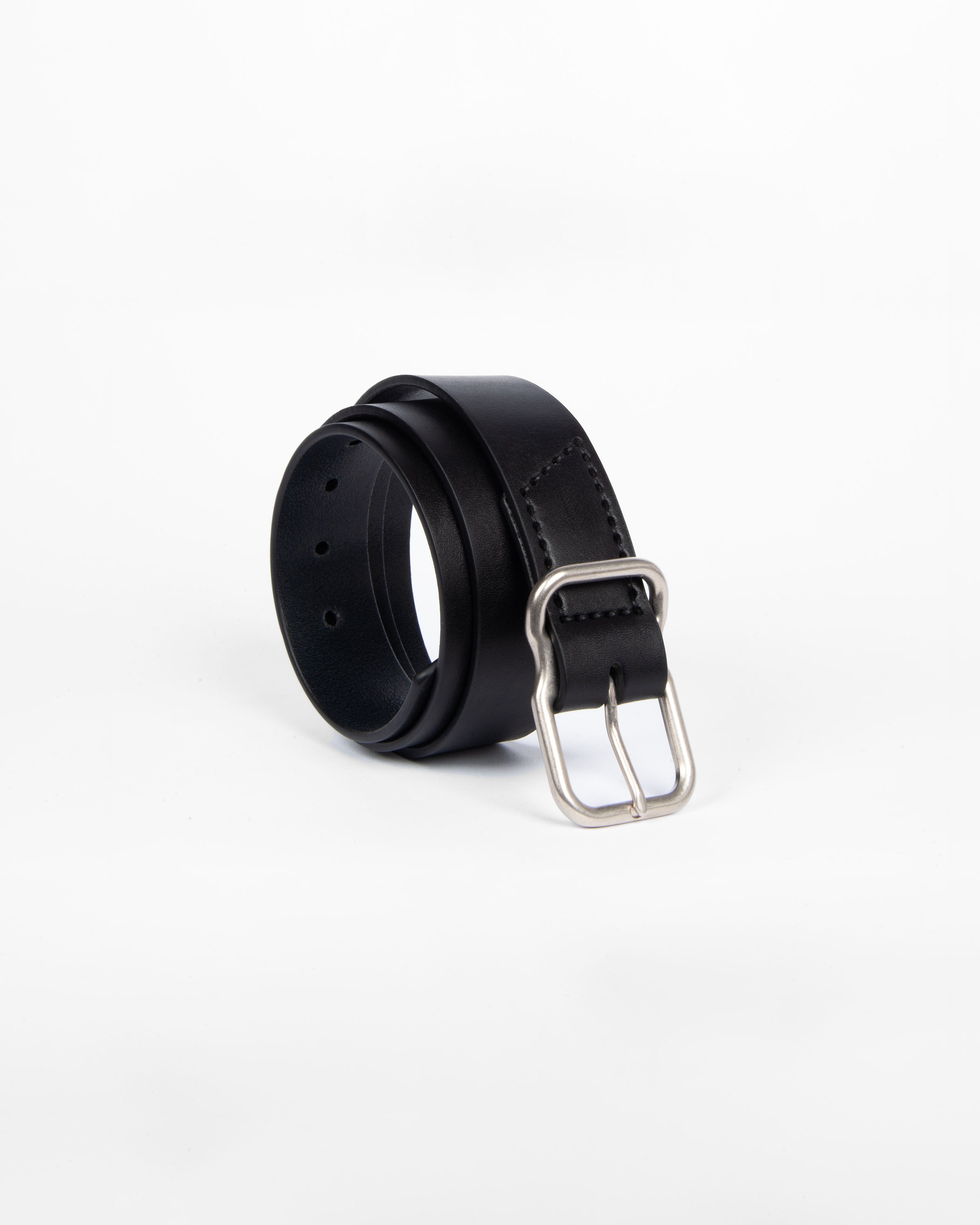 112 Signature Leather Belt - Black - Nickel