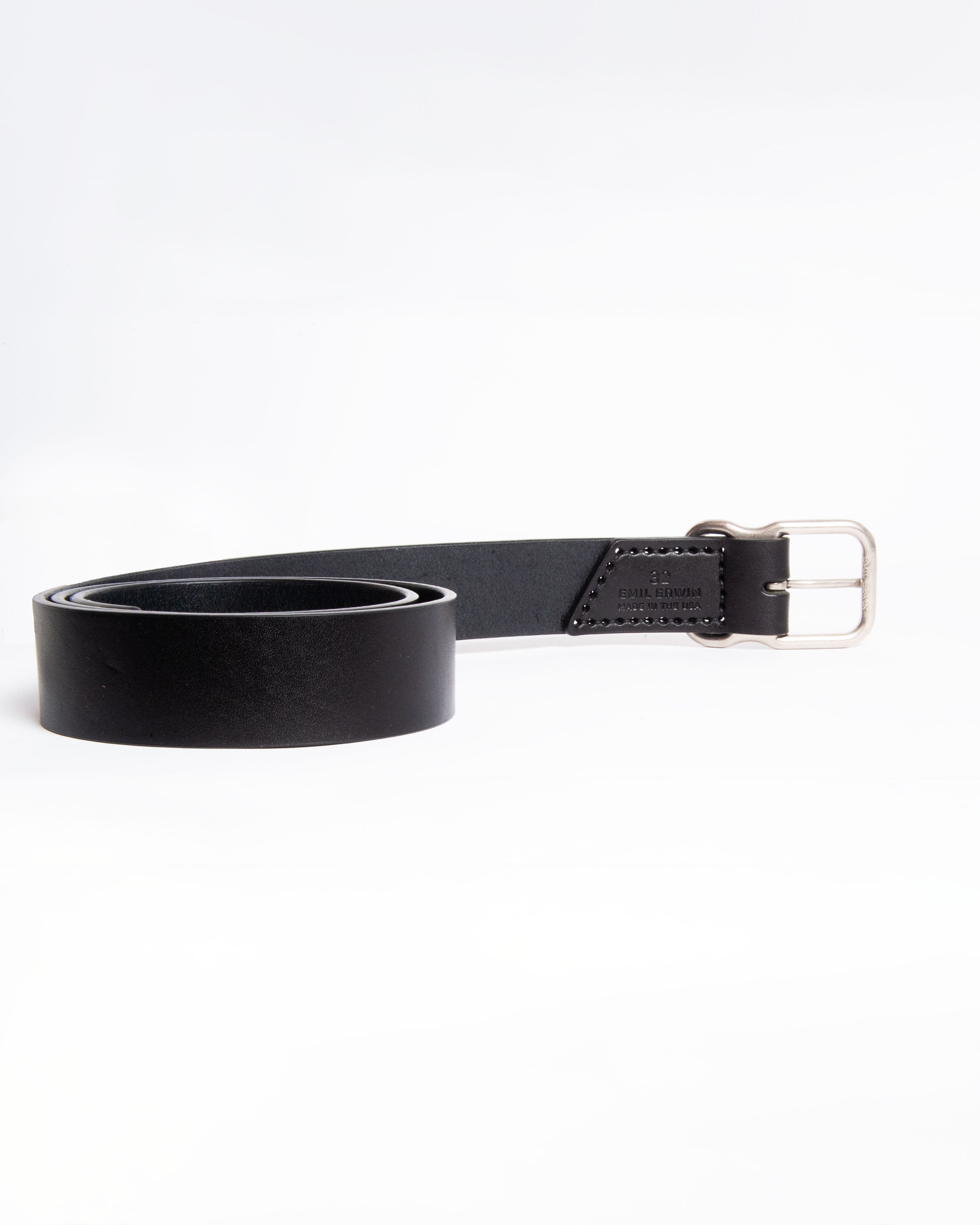 112 Signature Leather Belt - Black - Nickel