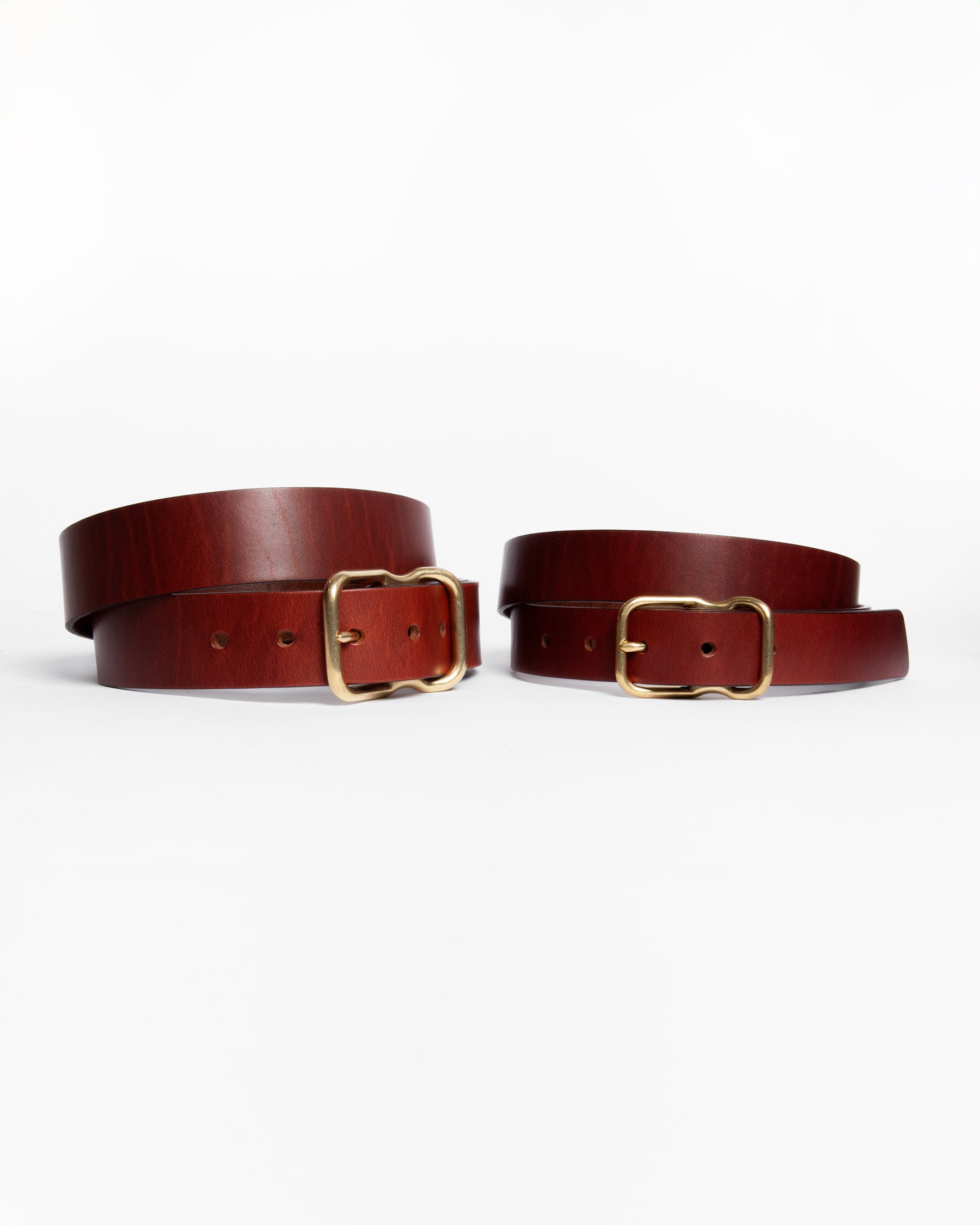 112 Signature Leather Belt - Chestnut - Brass