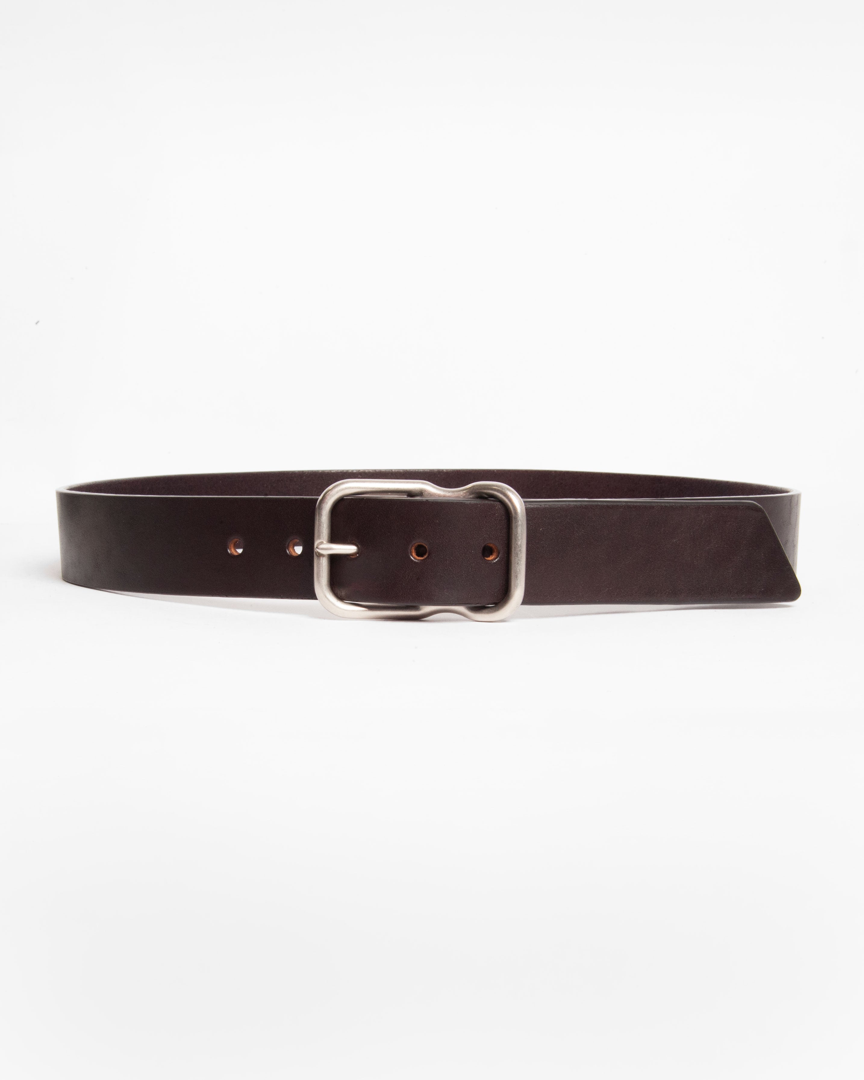 112 Signature Leather Belt - Dark Brown - Nickel