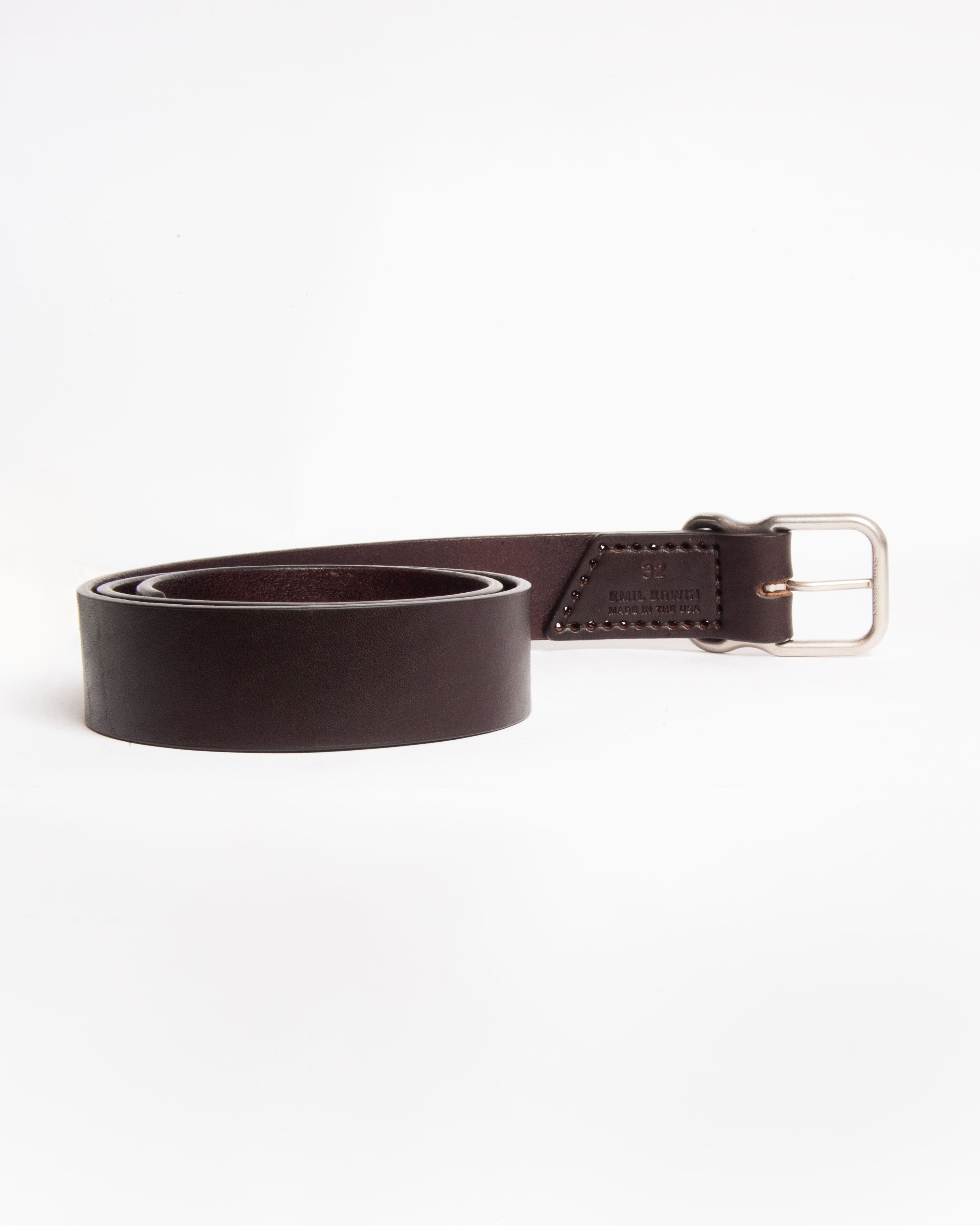 112 Signature Leather Belt - Dark Brown - Nickel