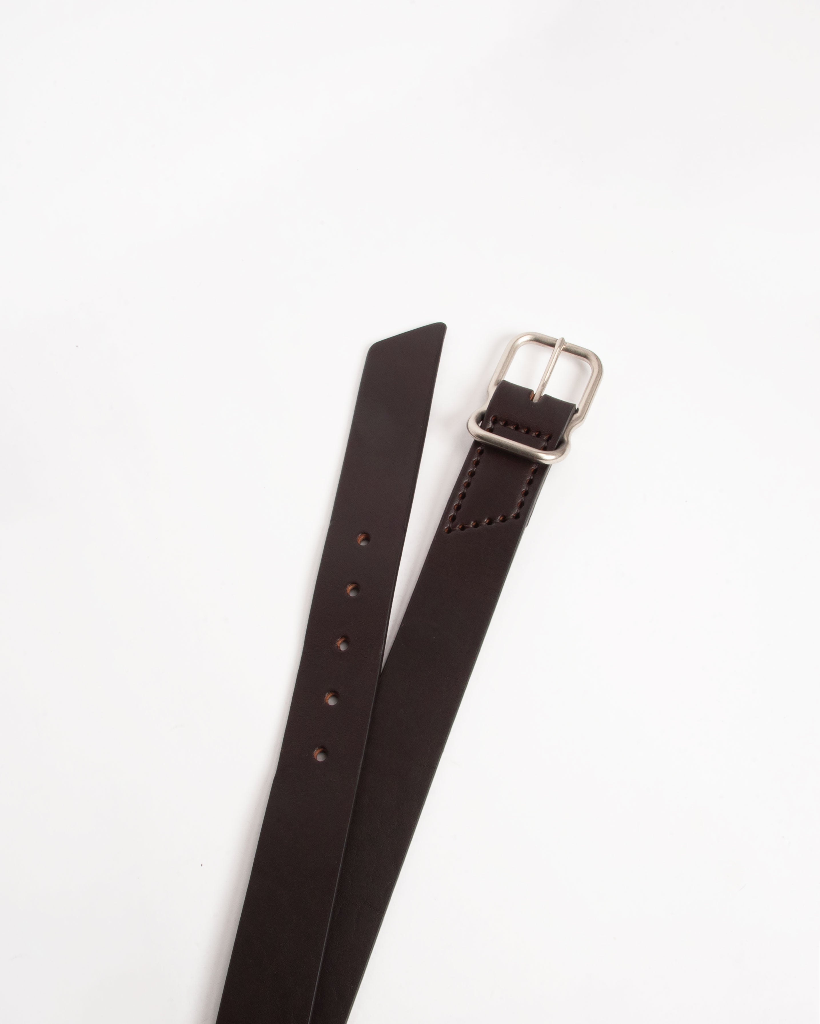 112 Signature Leather Belt - Dark Brown - Nickel