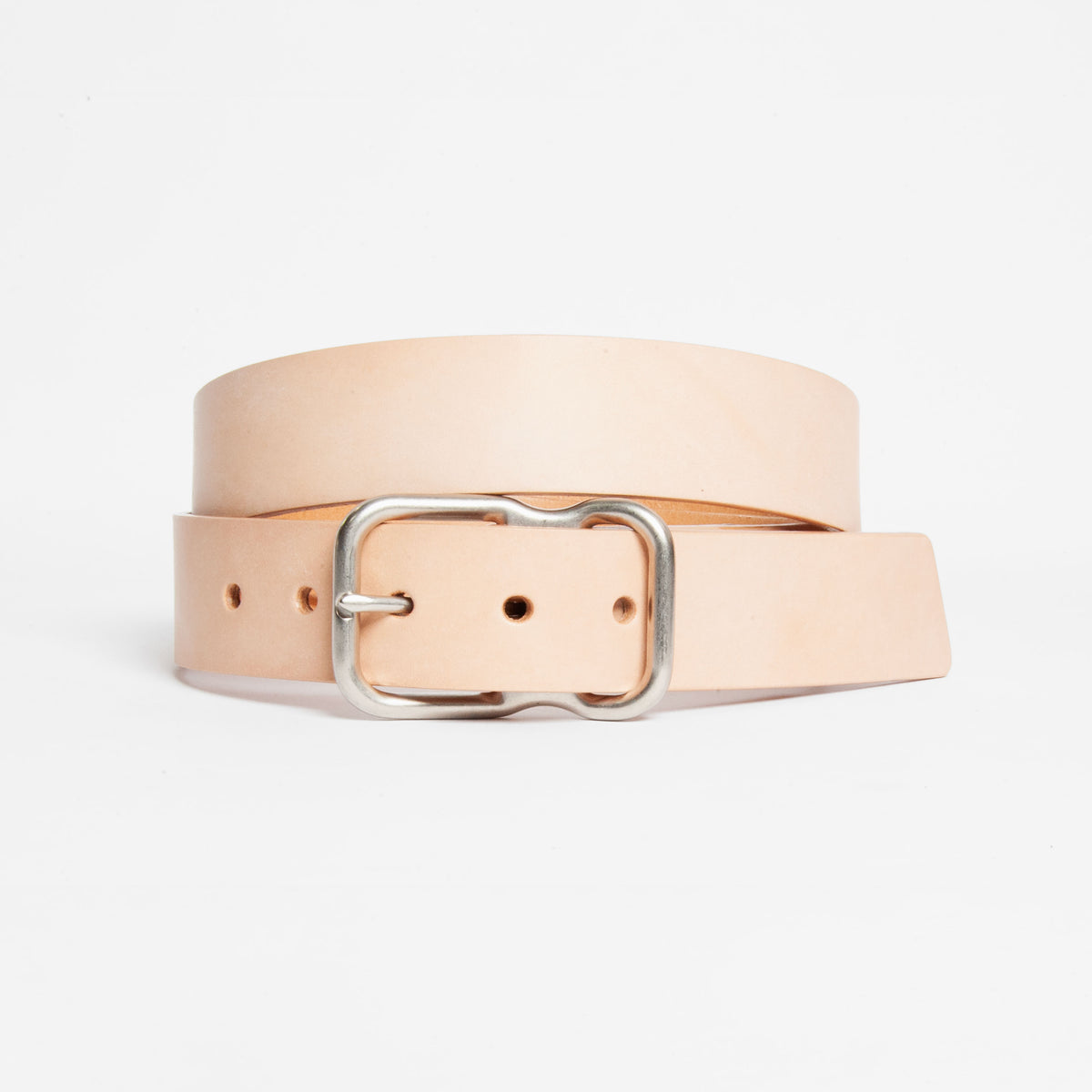 112 Signature Leather Belt - Natural Veg Tan - Nickel