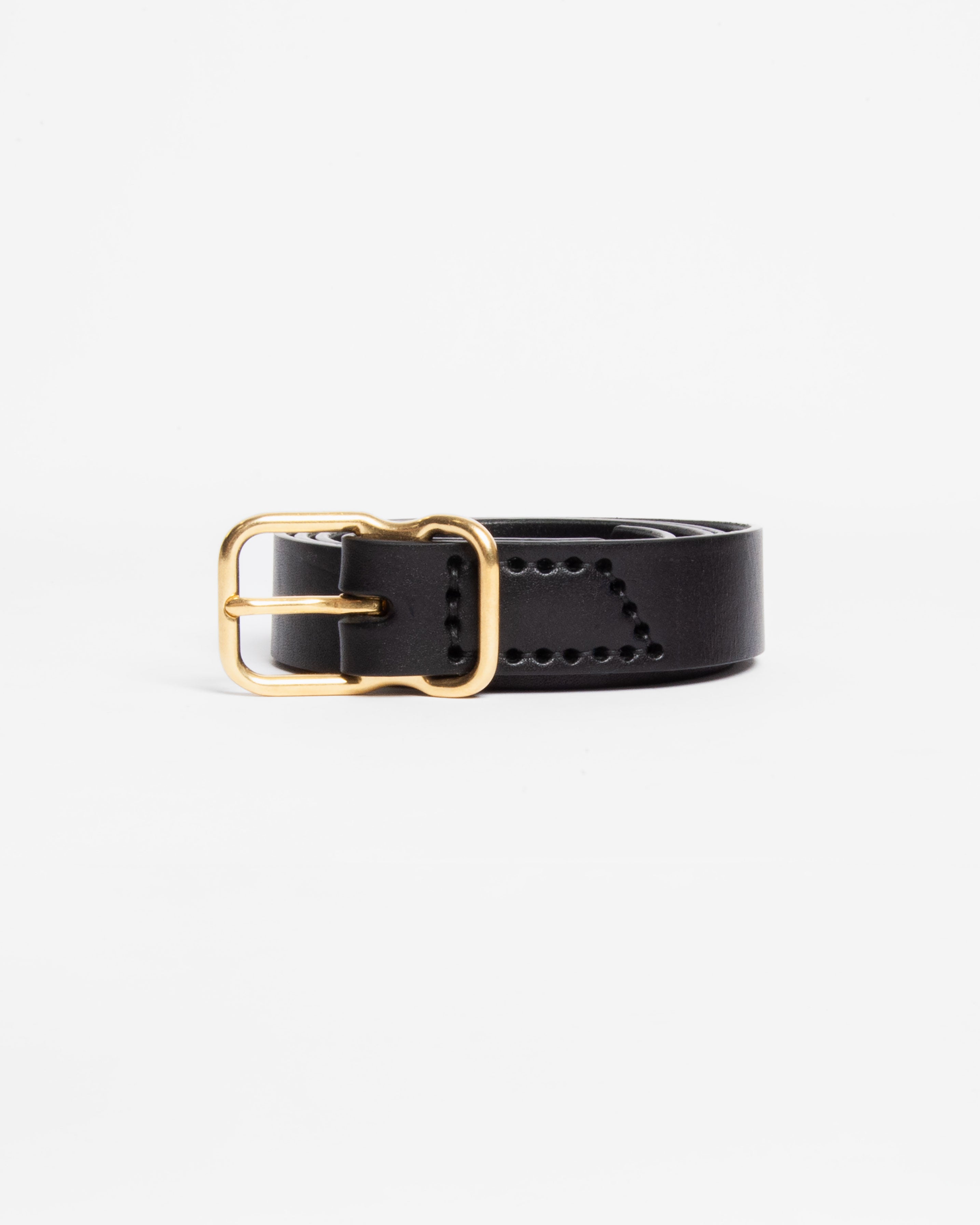 118 Signature Leather Belt - Narrow - Black - Brass