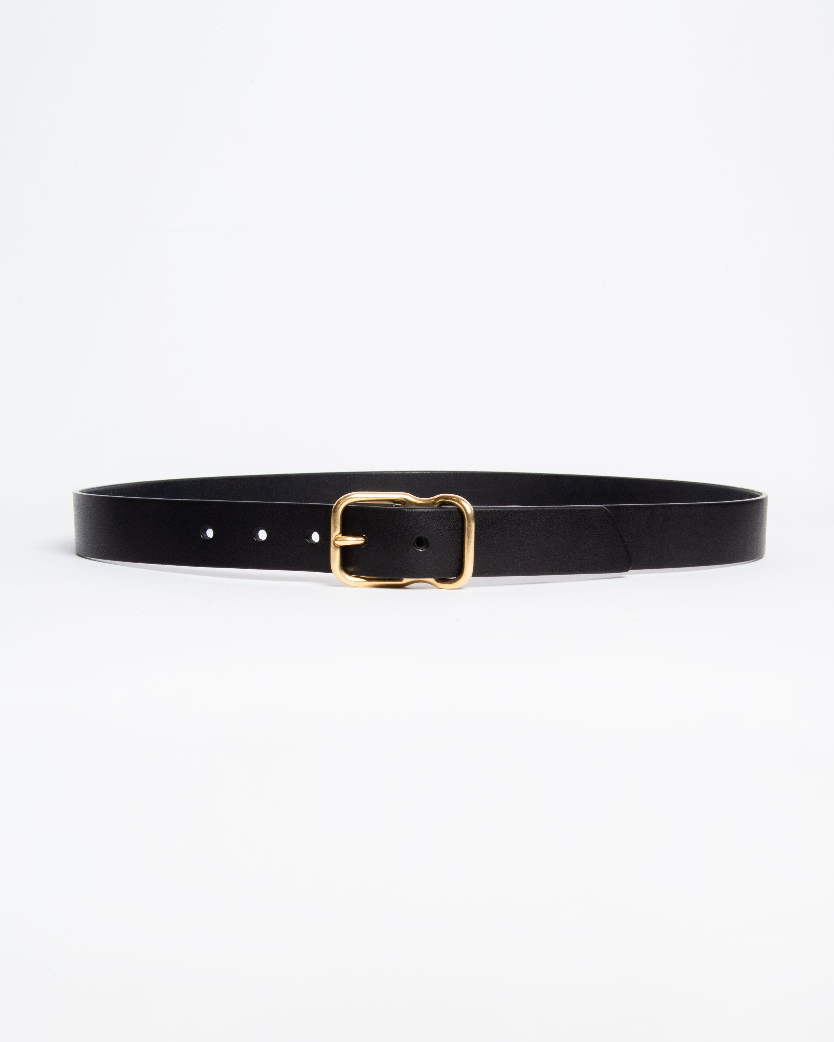 118 Signature Leather Belt - Narrow - Black - Brass