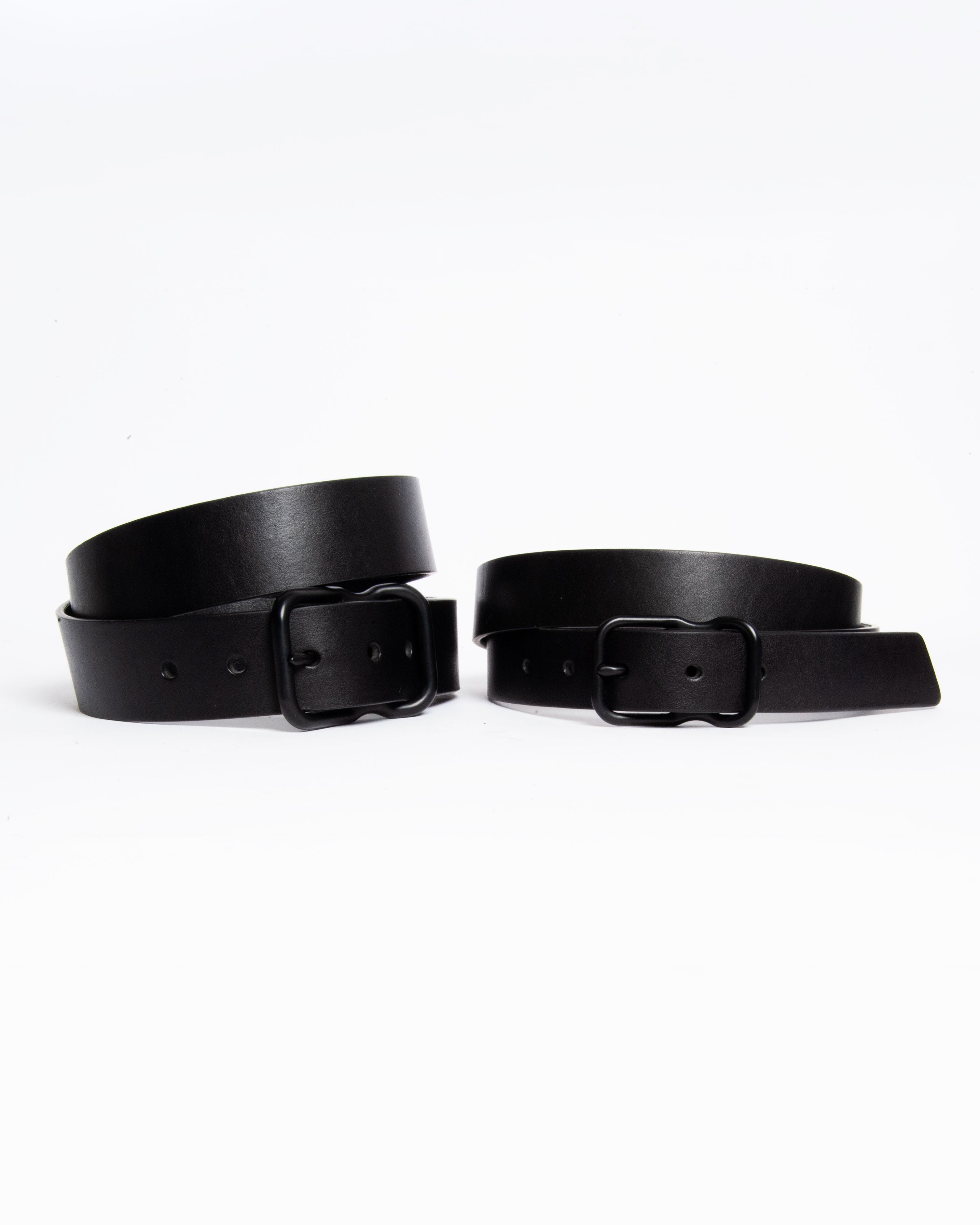 118 Signature Leather Belt - Narrow - Black - Brass