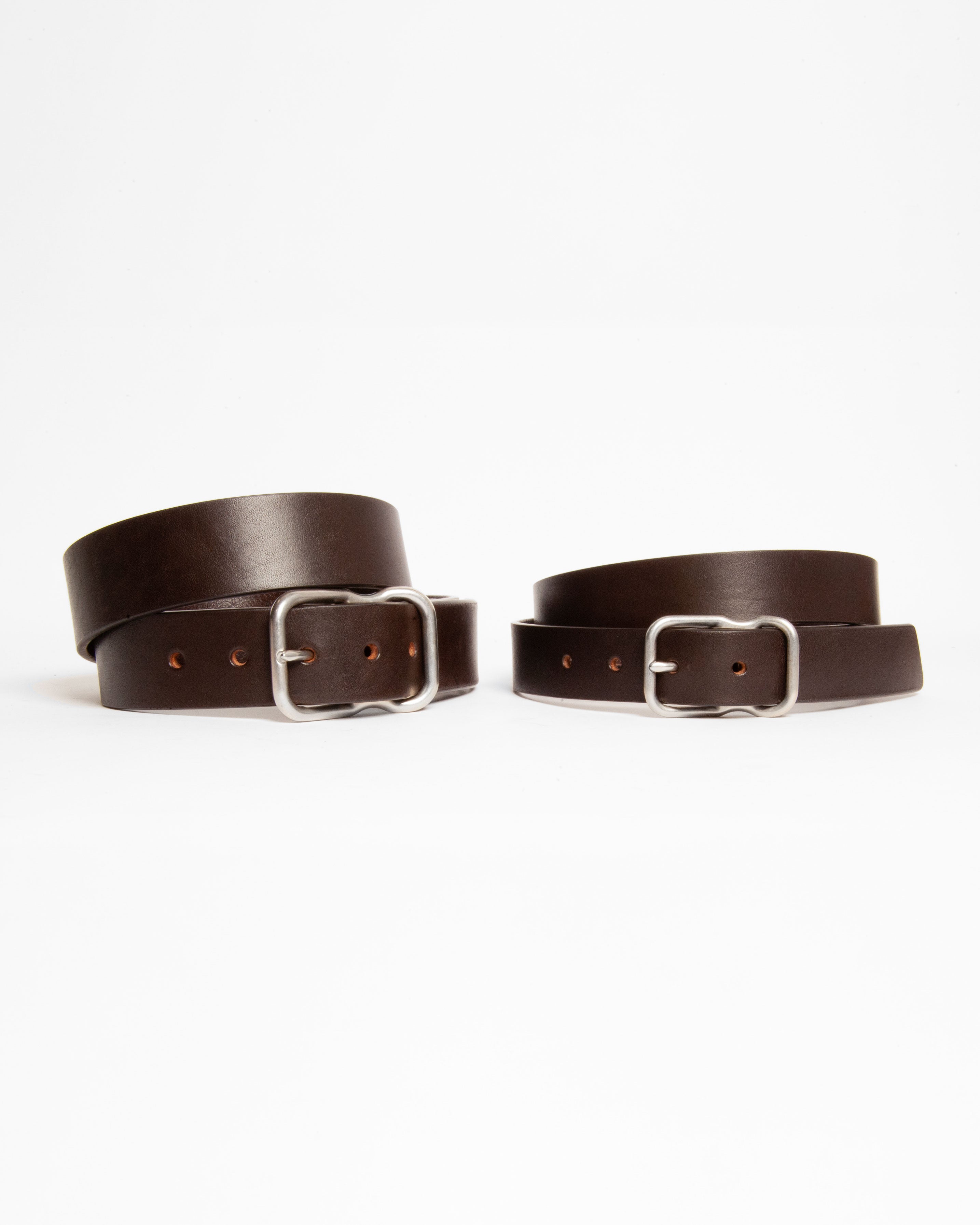 118 Signature Leather Belt - Narrow - Dark Brown - Nickel