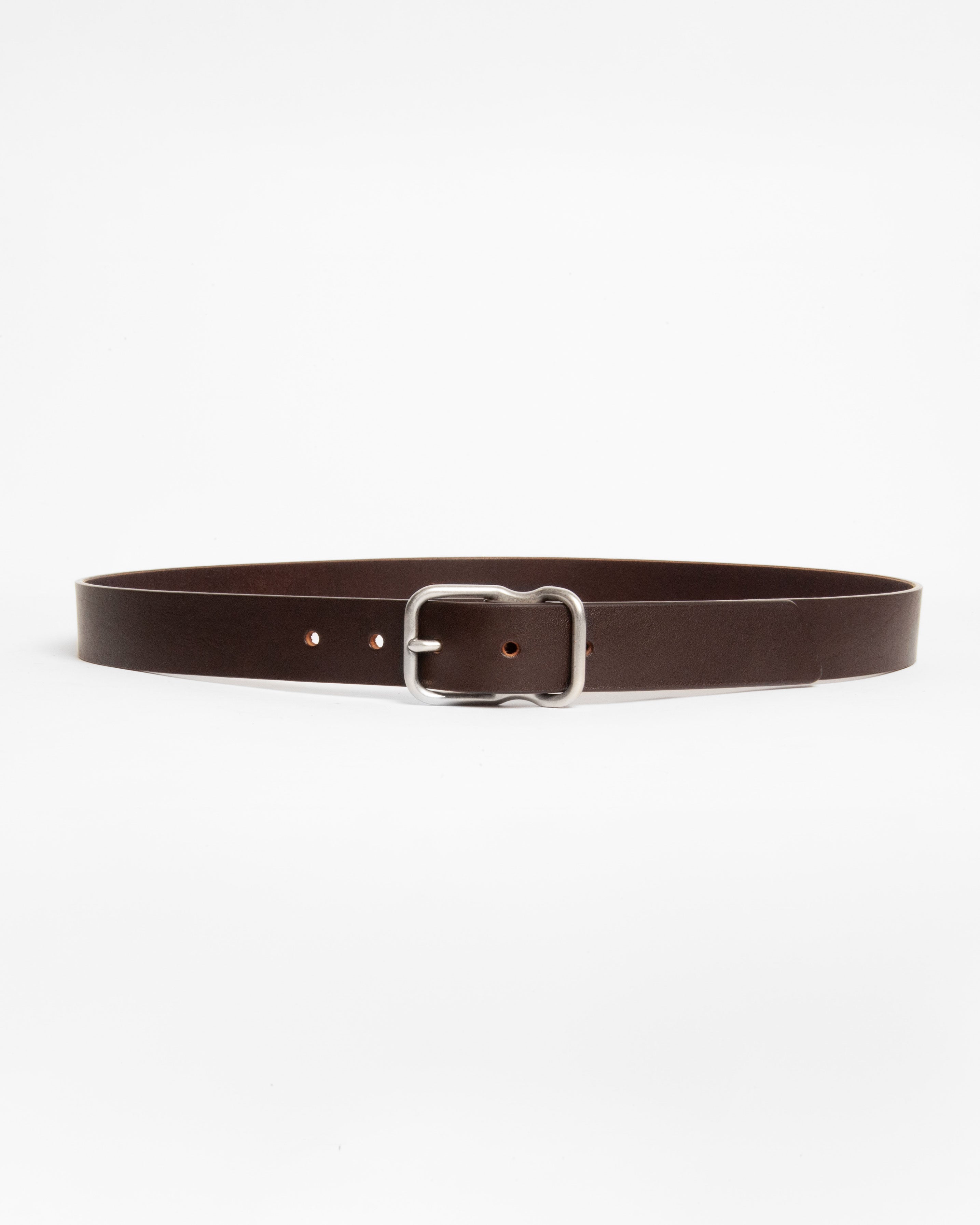 118 Signature Leather Belt - Narrow - Dark Brown - Nickel