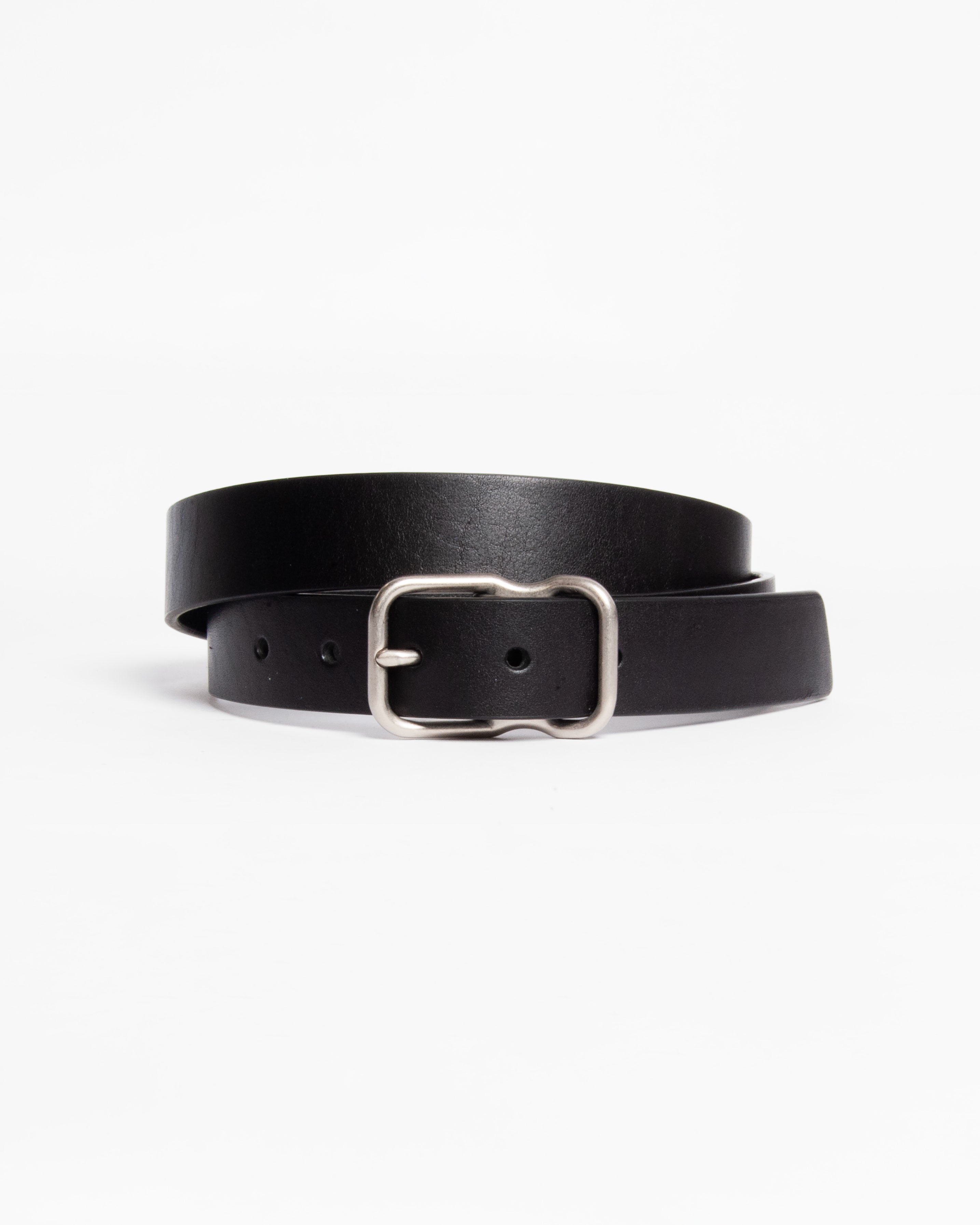 118 Signature Leather Belt - Narrow - Black - Nickel
