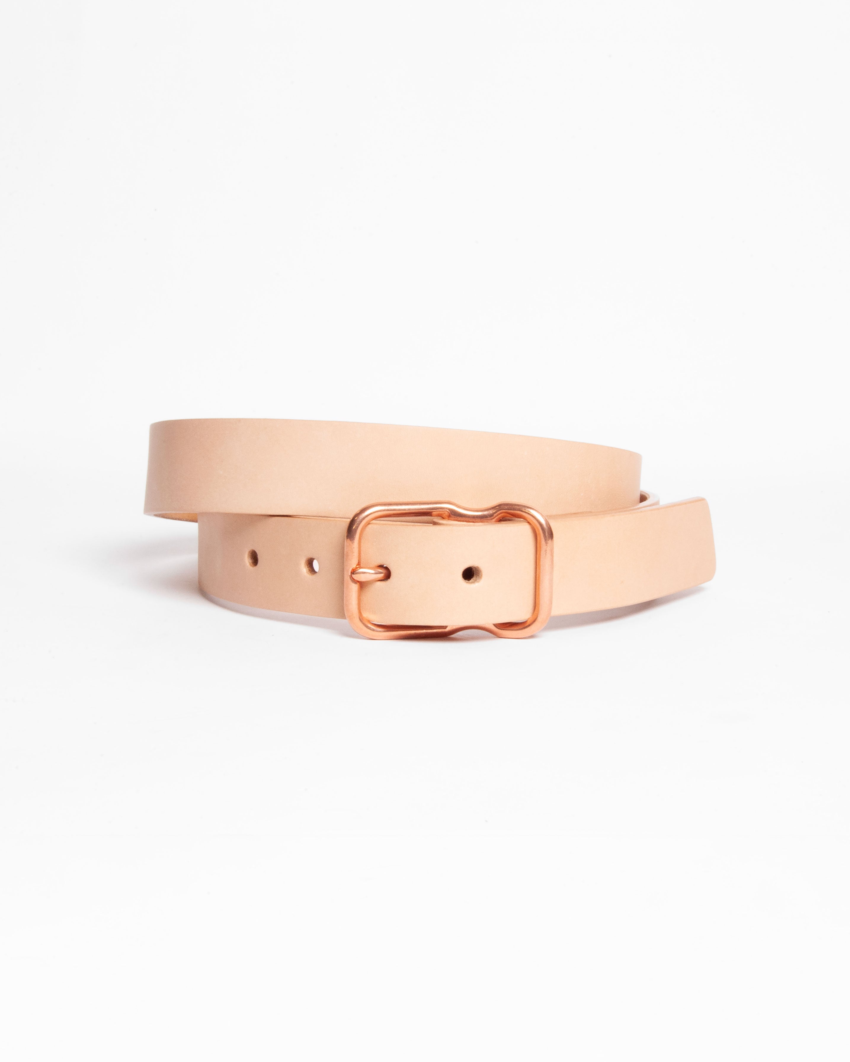 118 Signature Leather Belt - Narrow - Natural - Copper