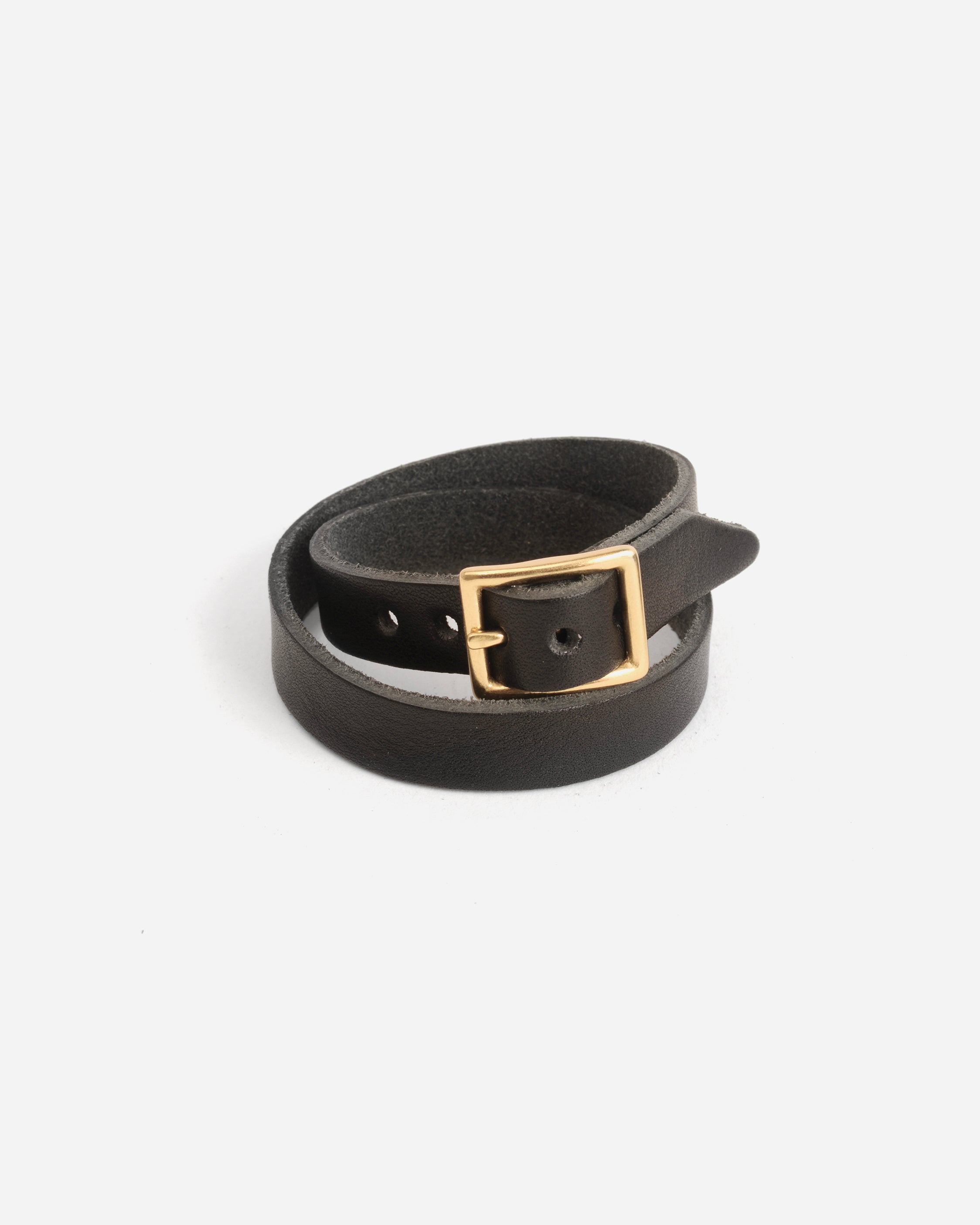 Double Wrap Leather Bracelet - Black