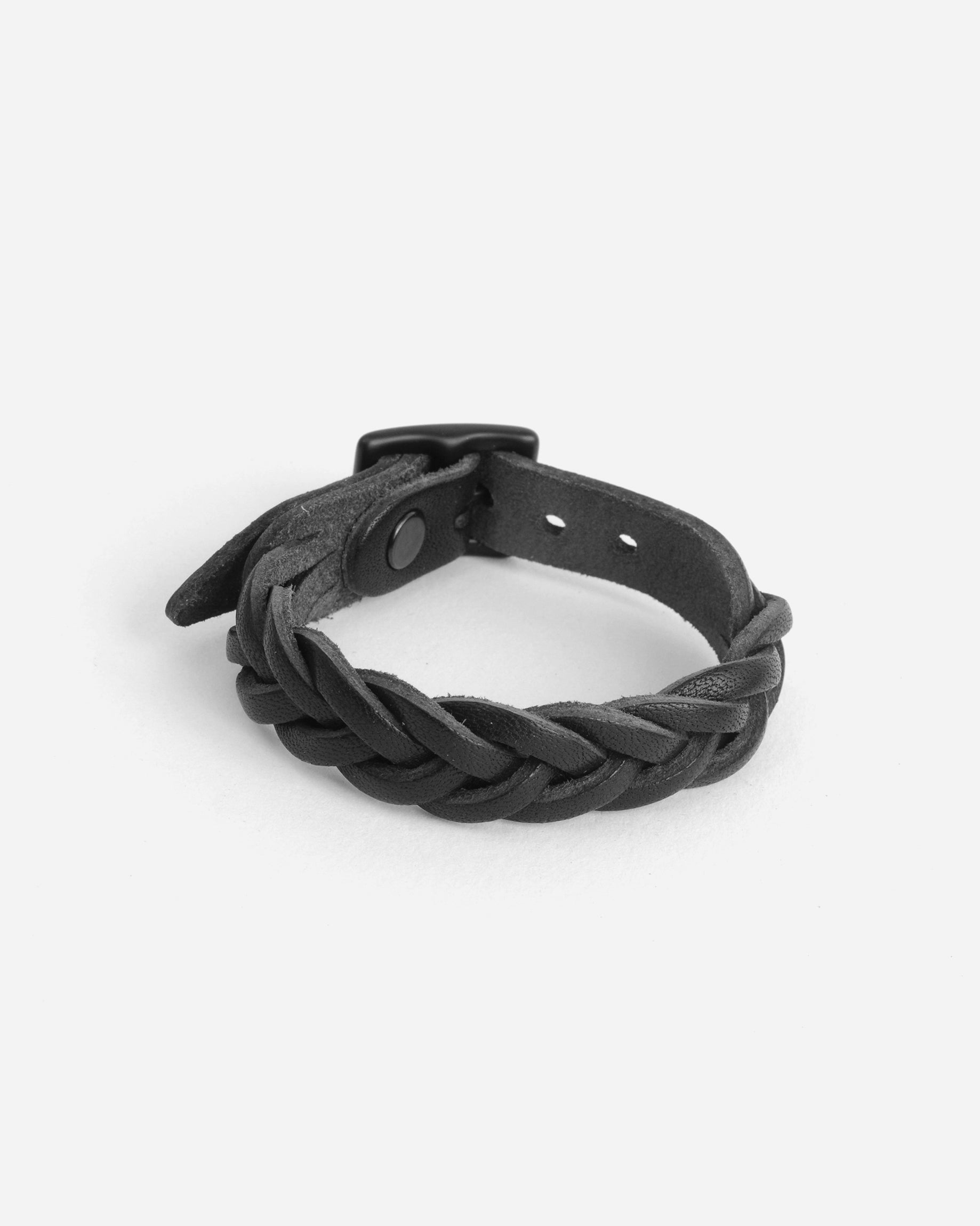 Braided Leather Bracelet - Black