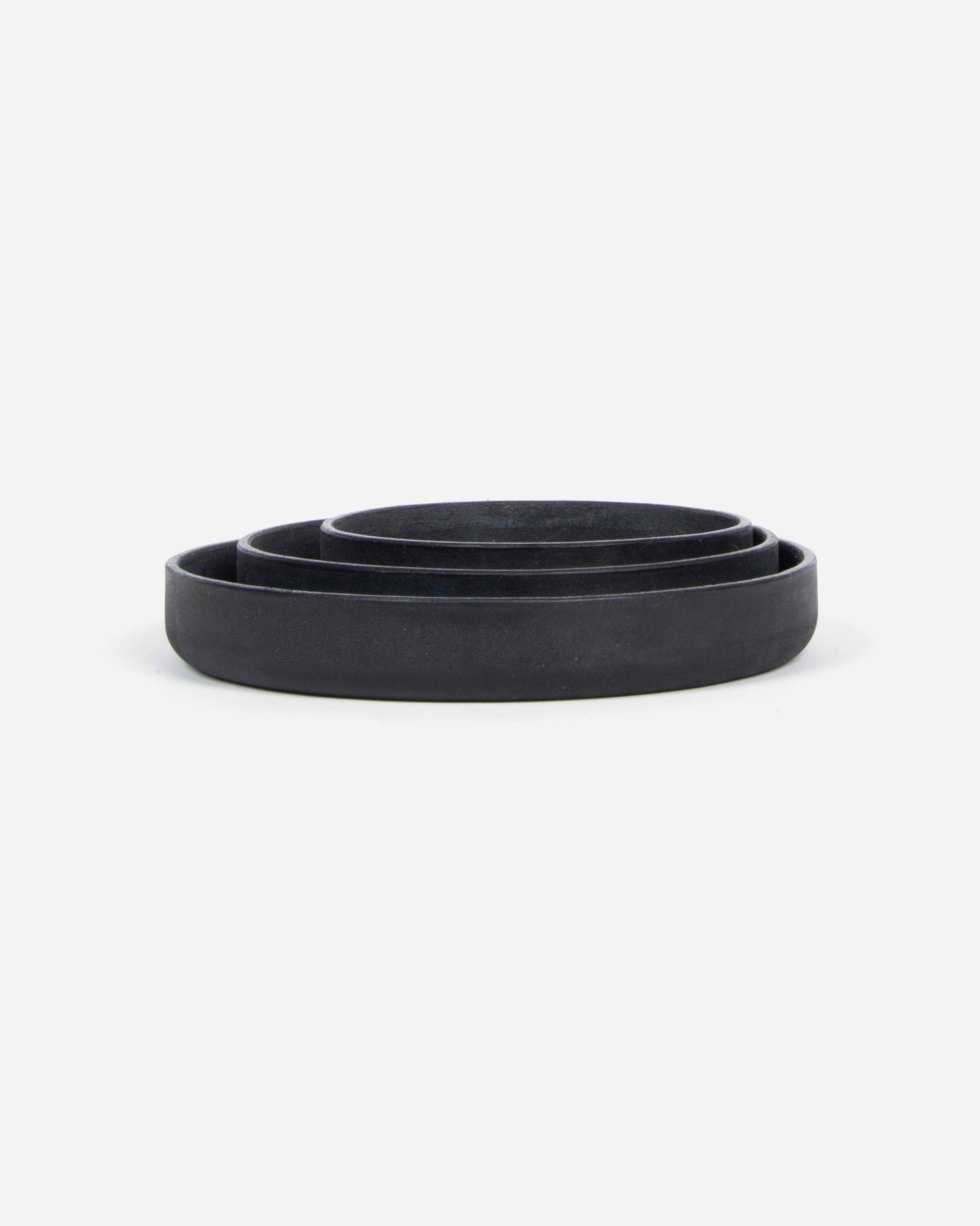 Small Round Leather Tray in Black