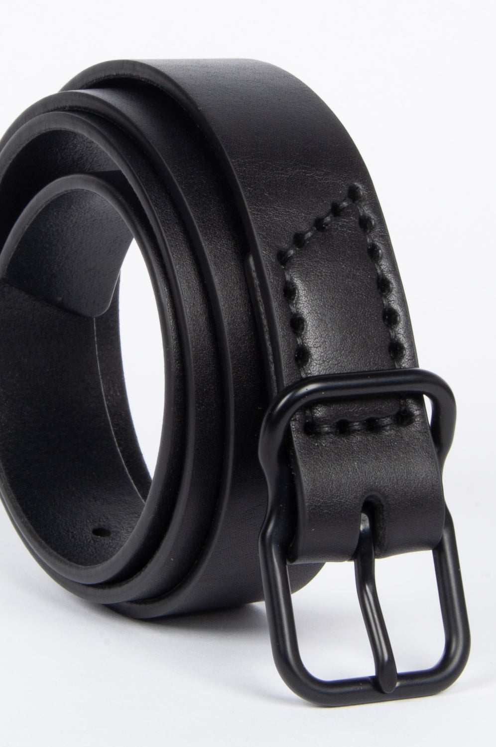 118 Signature Leather Belt - Narrow - Black - Matte Black